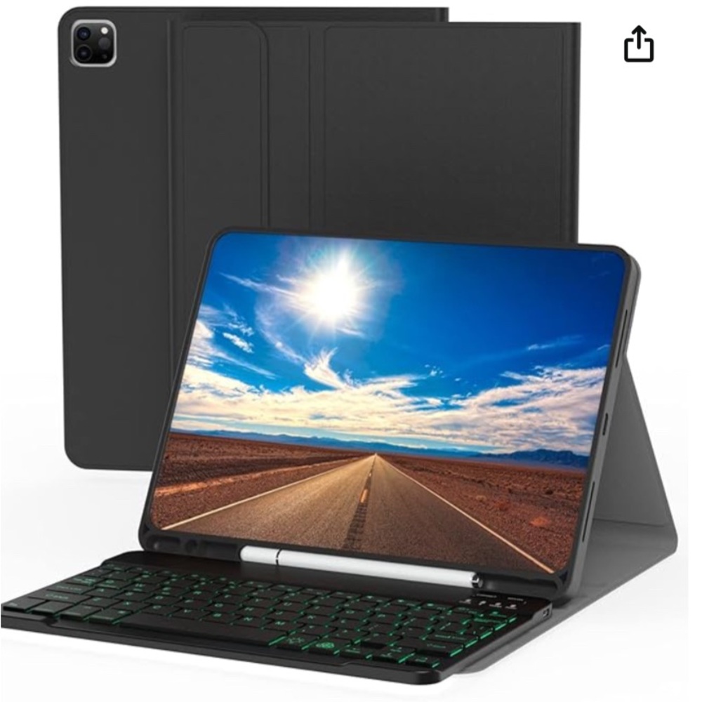Black IPad Pro 11 Case w/Detachable Keyboard, NEW in BOX